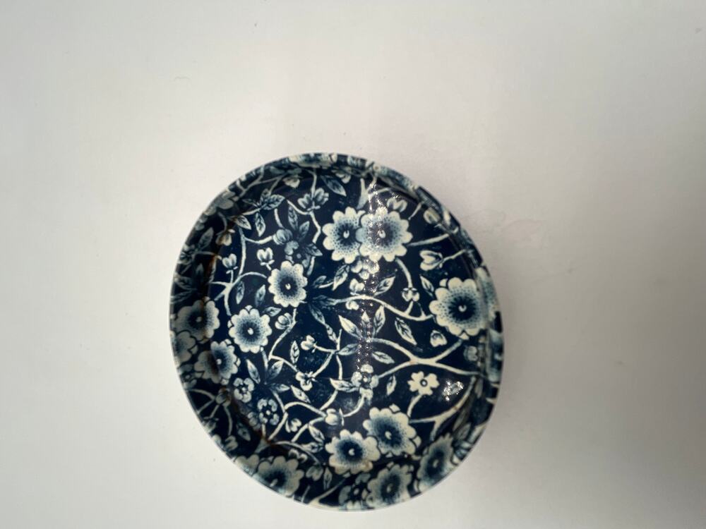 VTG Dense Floral Chintz Ring Dish Cottagecore Decor Ceramic Trinket Dish - 3.5"